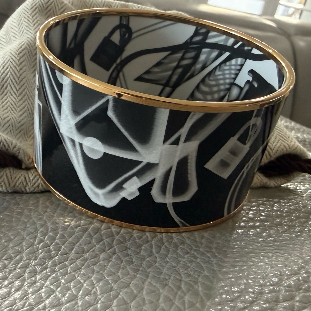 Hermes Black and Gold Bracelet